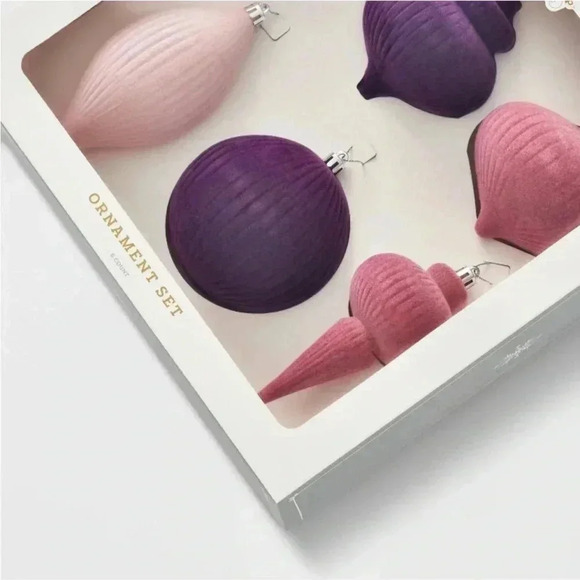 NIB Flocked Finial Christmas Tree Ornament
Set 6pc Pink - Wondershop - Picture 3 of 6